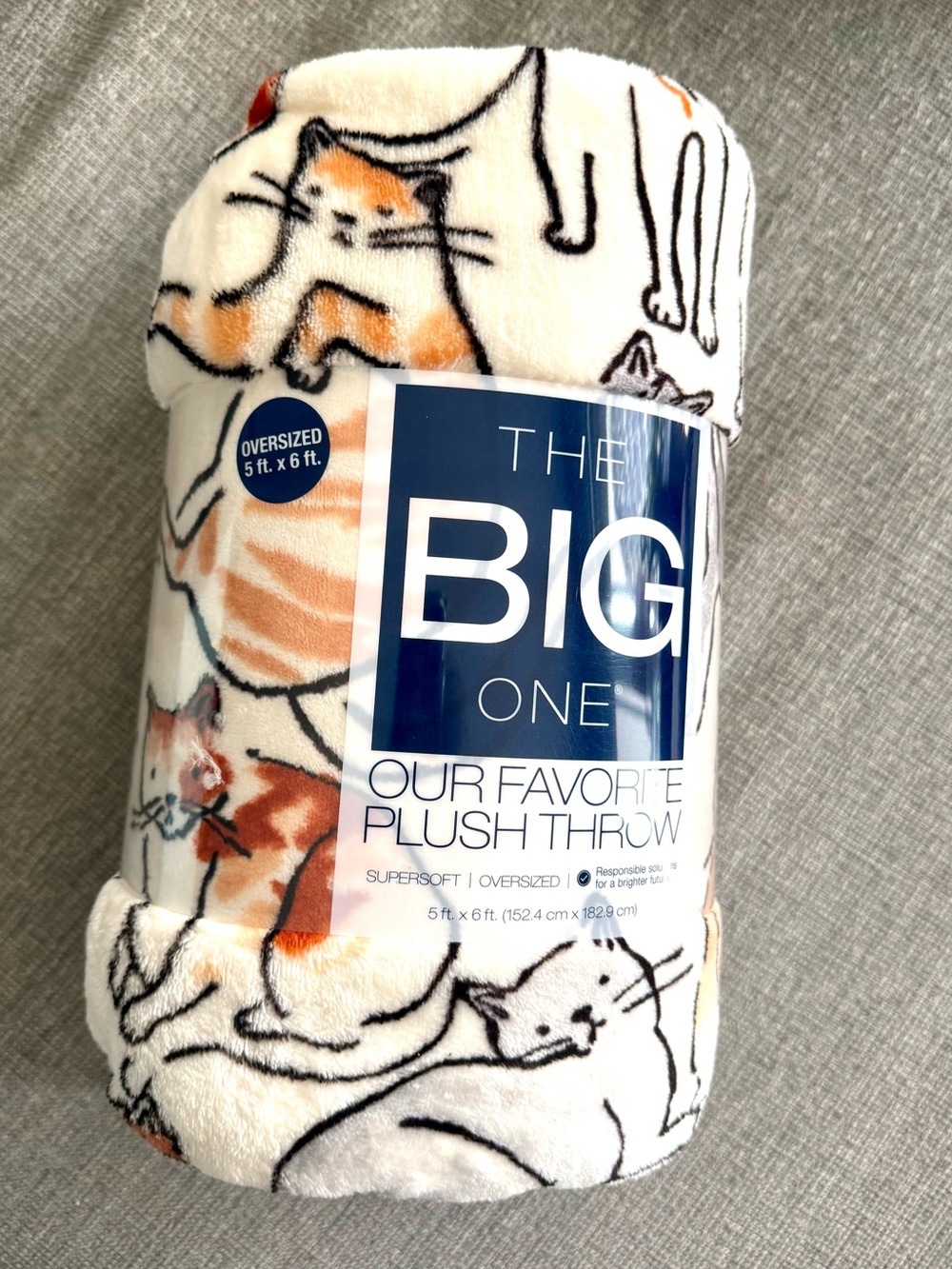 Cats Printed Oversized Plush Throw Blanket 5x6 ft - The Big One